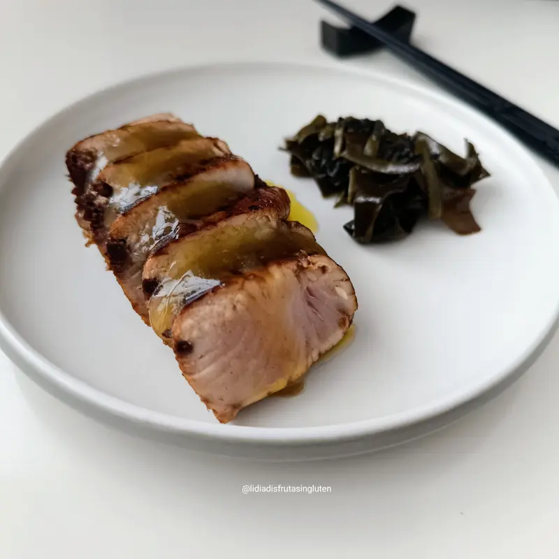 Tataki de bonito al jengibre con mermelada de AOVE. Imagen 12