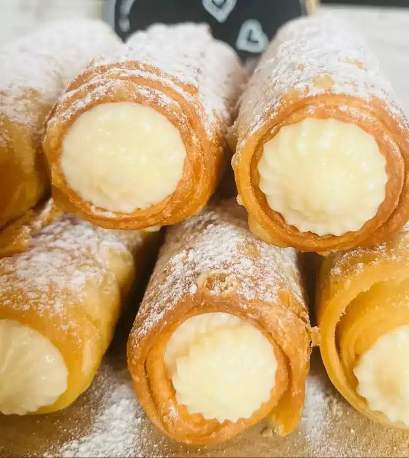 Cañas rellenas de crema pastelera al mascarpone. Imagen 02