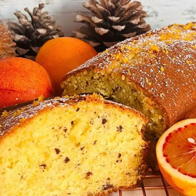 Bizcocho tradicional de naranja sanguina y chocolate. Imagen 02