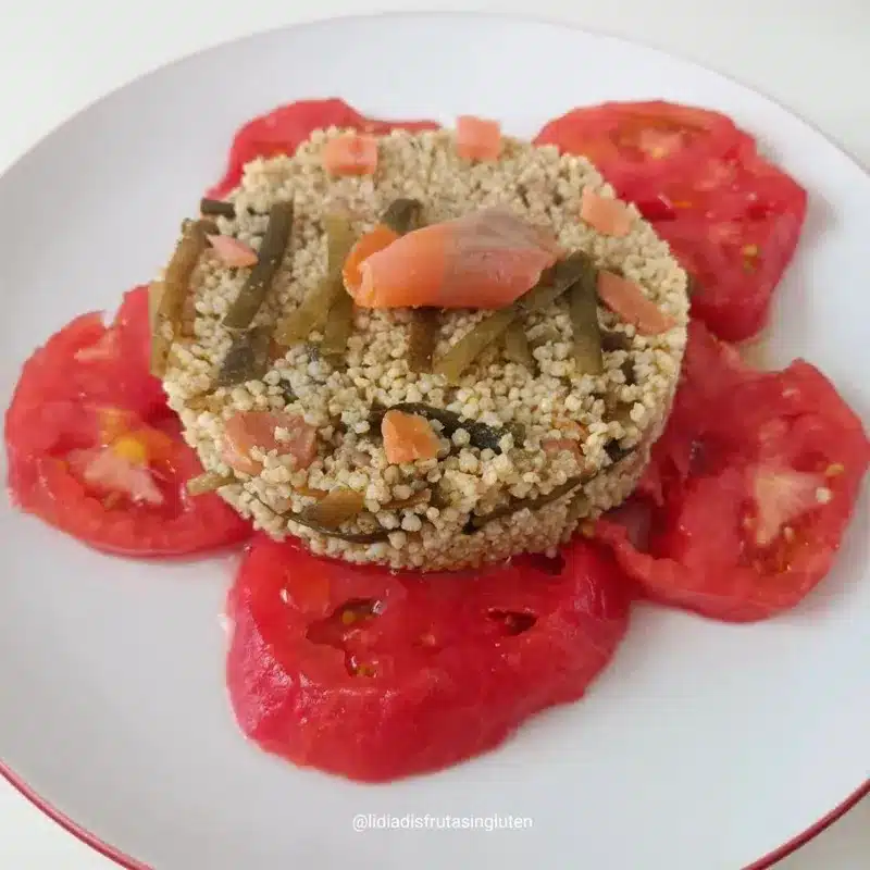 Ensalada de mijo con algas y salmón ahumado. Imagen 06