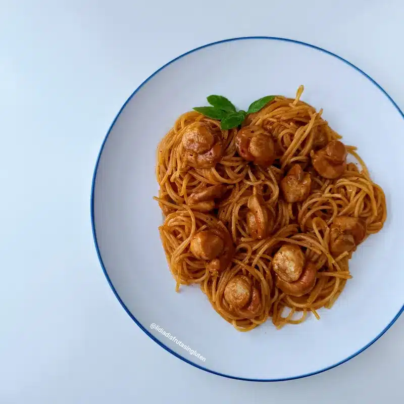 Pasta sin gluten AOVE con zamburiñas. Imagen 06