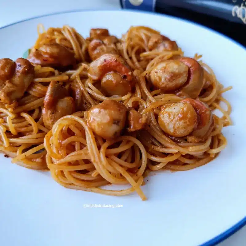 Pasta sin gluten AOVE con zamburiñas. Imagen 10