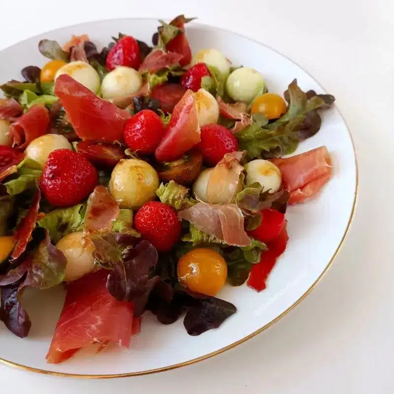 Ensalada de melón con jamón. Imagen 01
