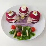 Ensalada de remolacha con pera, ricota, nueces y vinagreta. Imagen 06