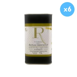 Aceite de oliva virgen extra ecológico Tierra de Renacimiento. 6 latas
