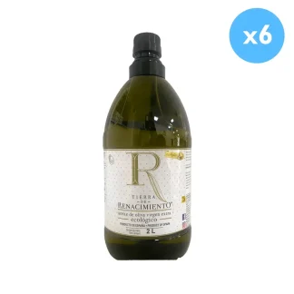 Aceite de Oliva Virgen Extra Ecológico 2L Tierra de Renacimiento. 6 garrafas