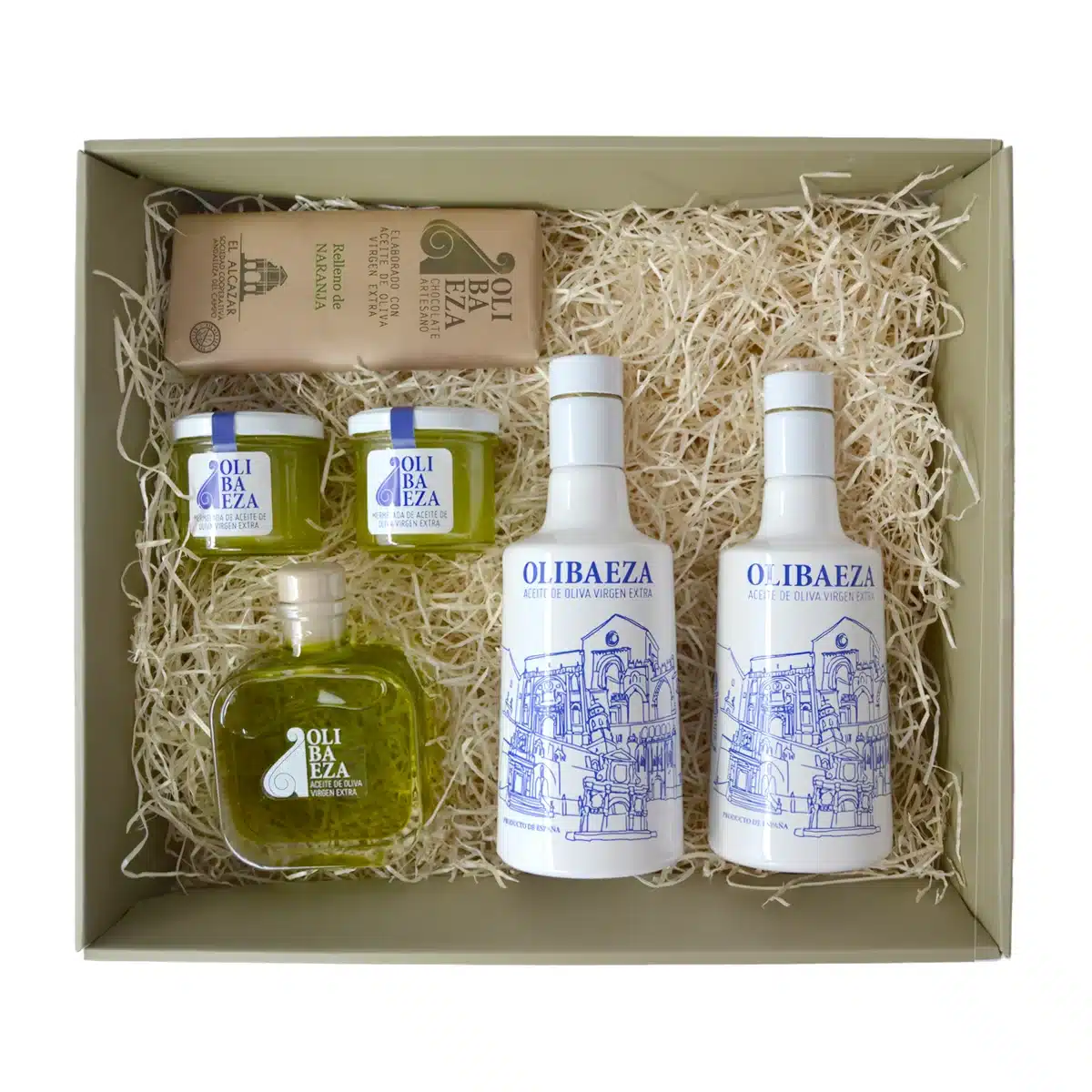 Pack regalo Olibaeza con aceites, mermelada y chocolate estándar