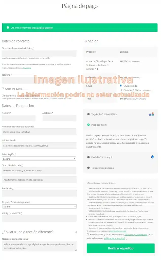 cómo comprar. 05. Página de pago.
