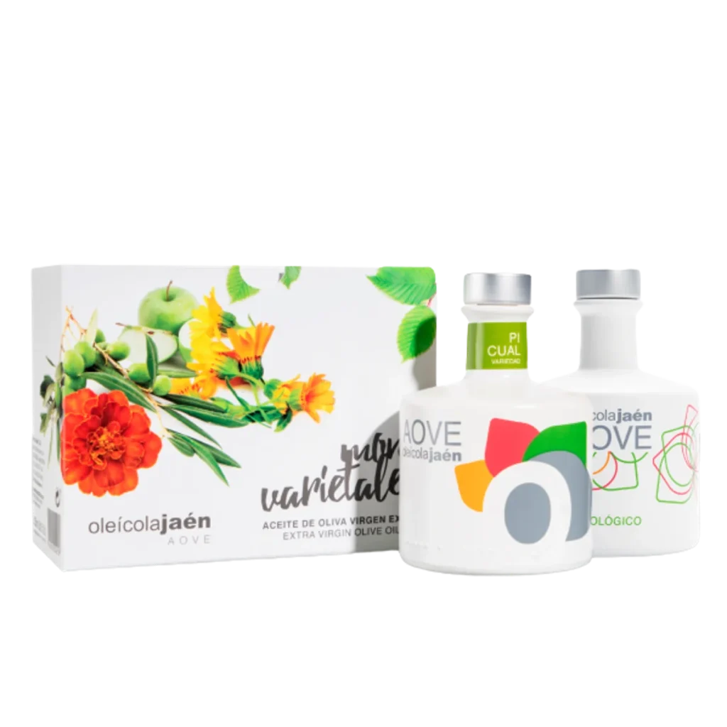 Estuche regalo AOVE. 2 botellas 250ml Selección picual. Oleícola Jaén