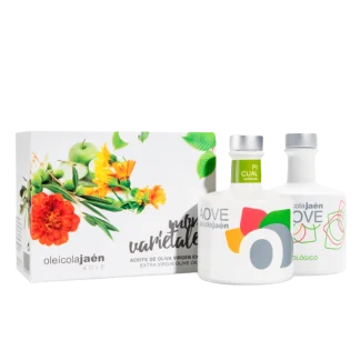 Estuche regalo AOVE. 2 botellas 250ml Selección picual. Oleícola Jaén