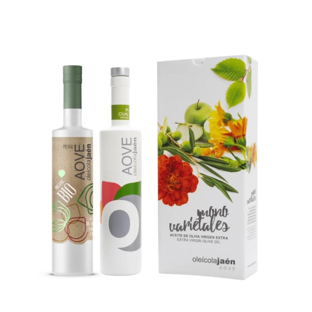 Estuche regalo AOVE. 2 botellas 500ml Selección picual. Oleícola Jaén