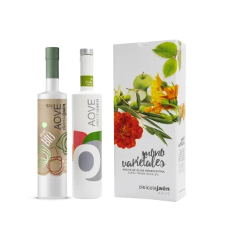 Estuche regalo AOVE. 2 botellas 500ml Selección picual. Oleícola Jaén