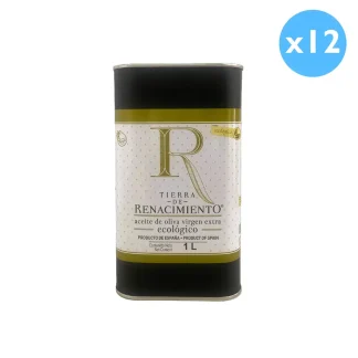 Aceite de oliva ecológico Tierra de Renacimiento lata 1L picual. 12 unidades