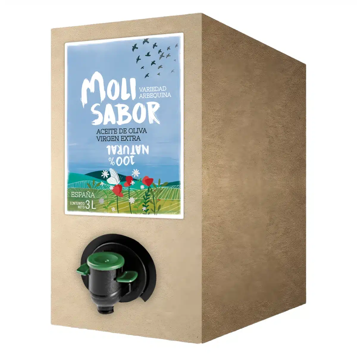 AOVE arbequina 3l bag in box Molisabor Oleícola Jaén