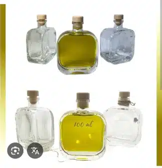 Frasco rectangular de cristal personalizado de 100ml de AOVE Campos de Biatia