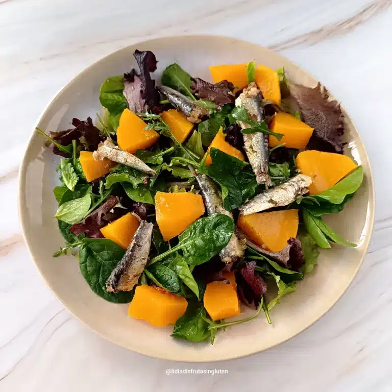 Ensalada templada de calabaza y sardinillas. Imagen 01