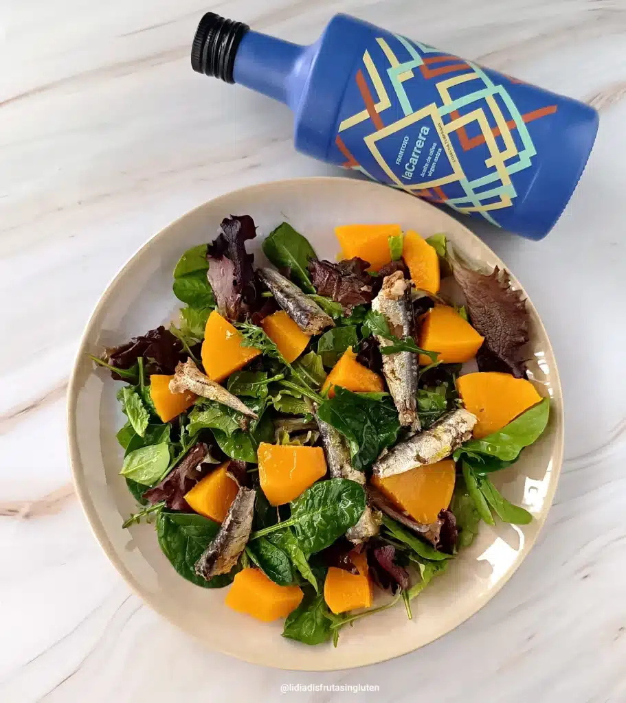 Ensalada templada de calabaza y sardinillas. Imagen 04