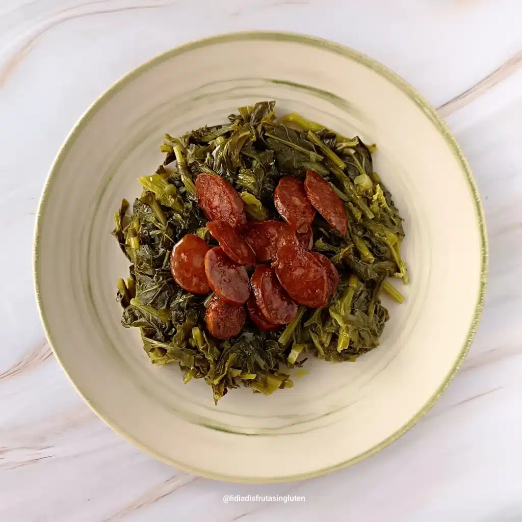Grelos con chorizo. Imagen 01