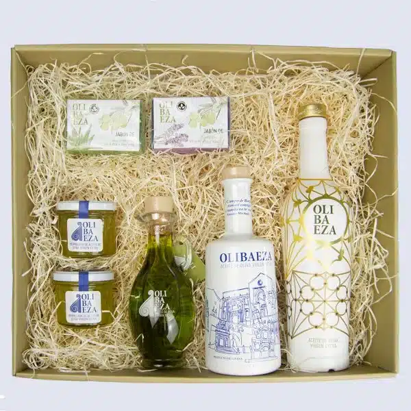 Pack regalo experiencia Olibaeza Supremo Edición estival. Estuche con aceite temprano y productos con AOVE. Envío gratis